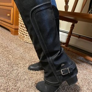 Fergalicious Knee high heeled boots black size 9.5